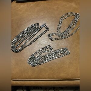 Crossbody Chains Unbranded Silver~Set of 3~ Approx:46”